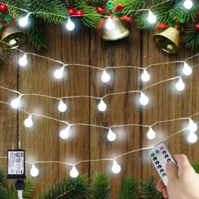 33 Feet 100 Led Mini Globe String Lights, Fairy String Lights Plug in with Remote, Decor for Indoor Outdoor Party Wedding Christmas Tree Garden (White)