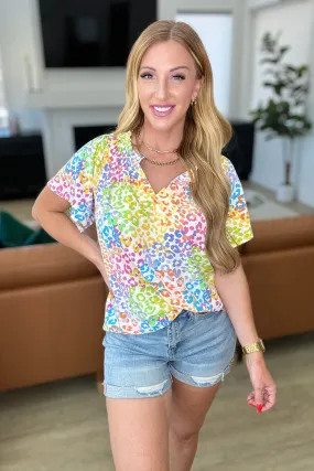 A Little Wild V-Neck Top in Multi