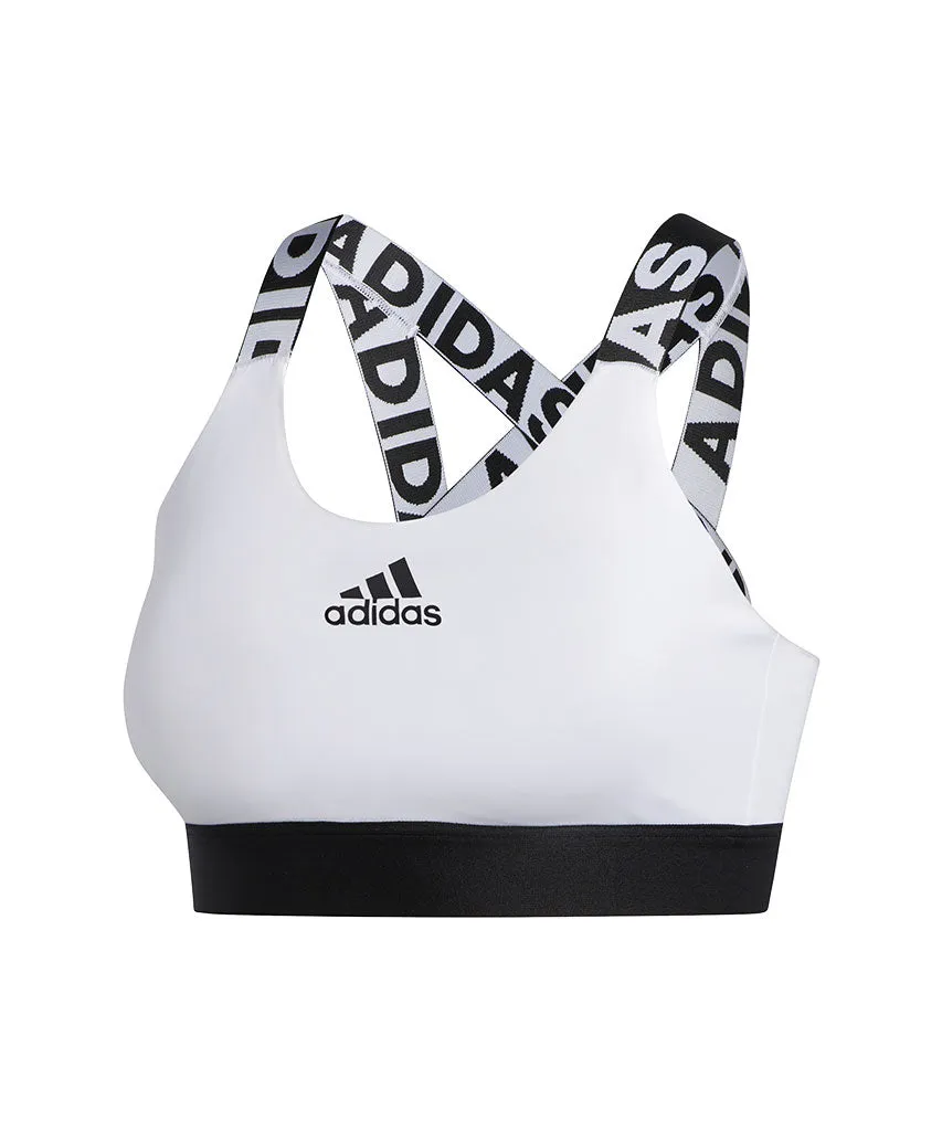 ADIDAS WOMEN'S DRST BANDED BRA - WHITE/BLACK