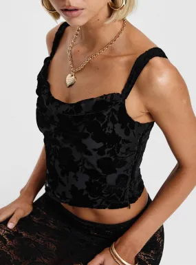 Devore Cami Black Floral