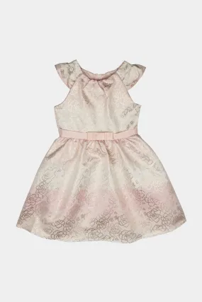 Girls Metallic Brocade Dress