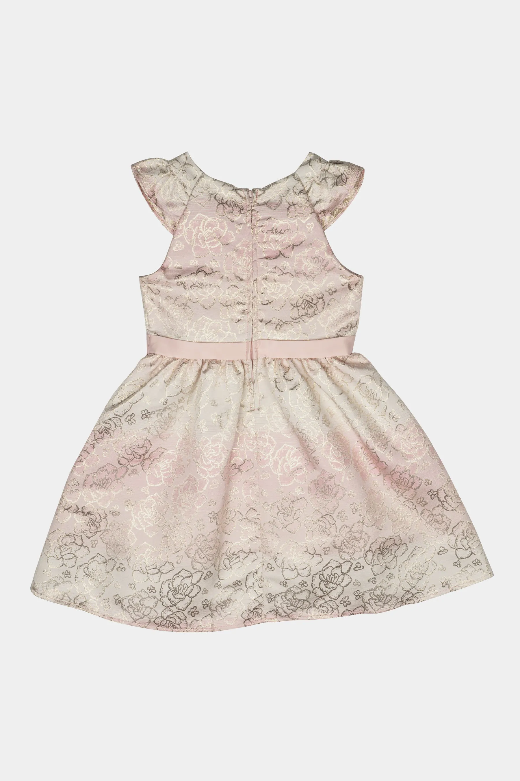 Girls Metallic Brocade Dress