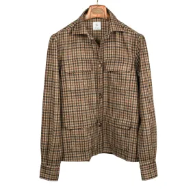 Giubbottino shirt jacket in Bottoli wool brown guncheck (restock)