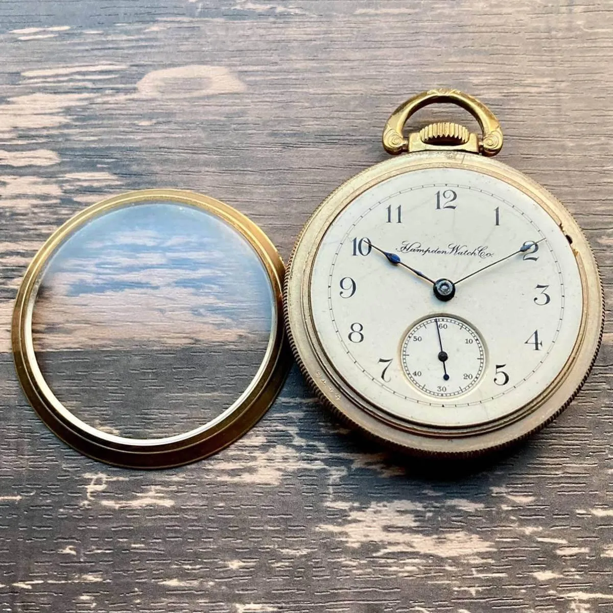 Hampden Pocket Watch Antique Manual Open Face 53mm Vintage