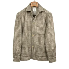 Lavoro chore jacket in camel and cream Prince-of-Wales wool cashmere (restock)