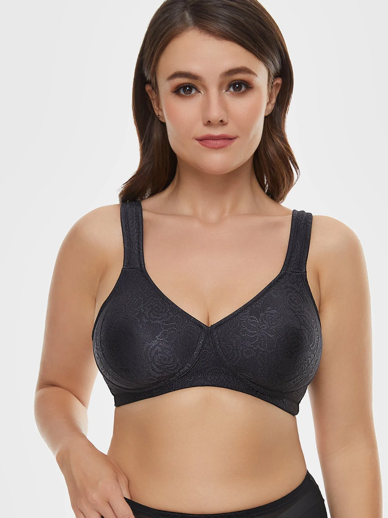 Minimizer Wire-free Seamless Bigger Size Bra Black