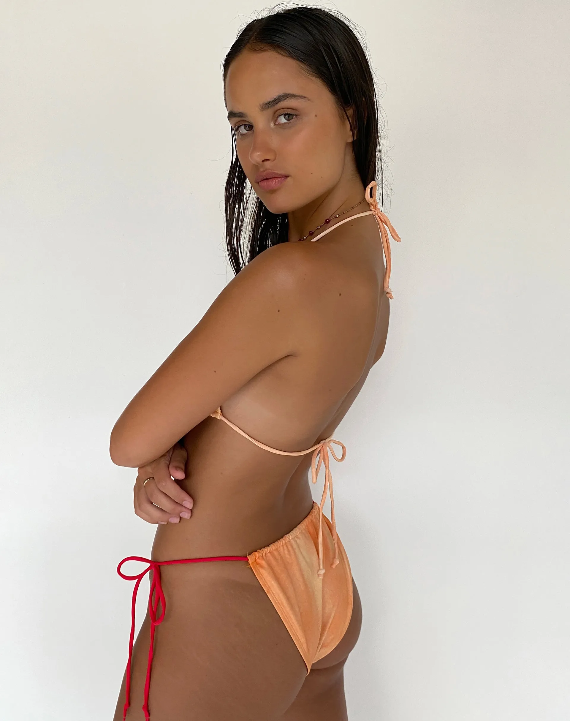 Pami Bikini Top in Orange Flower