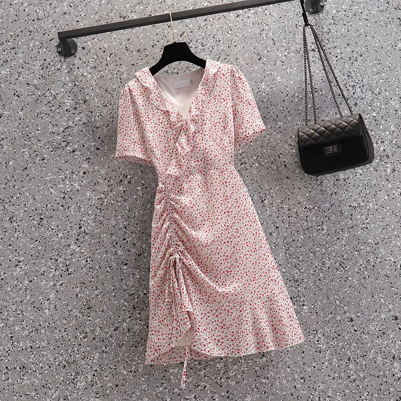 Plus Size Korean Frill Ditsy Floral Dress