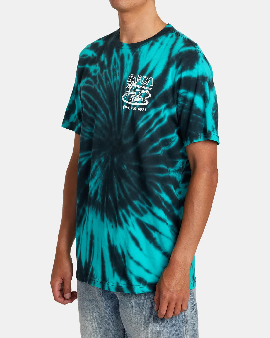 Pool Service Tie-Dye Tee - Black/Green Tie Dye