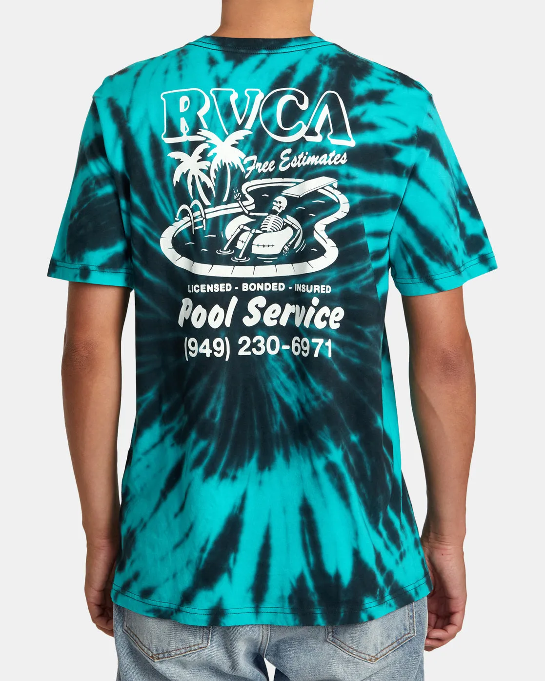 Pool Service Tie-Dye Tee - Black/Green Tie Dye