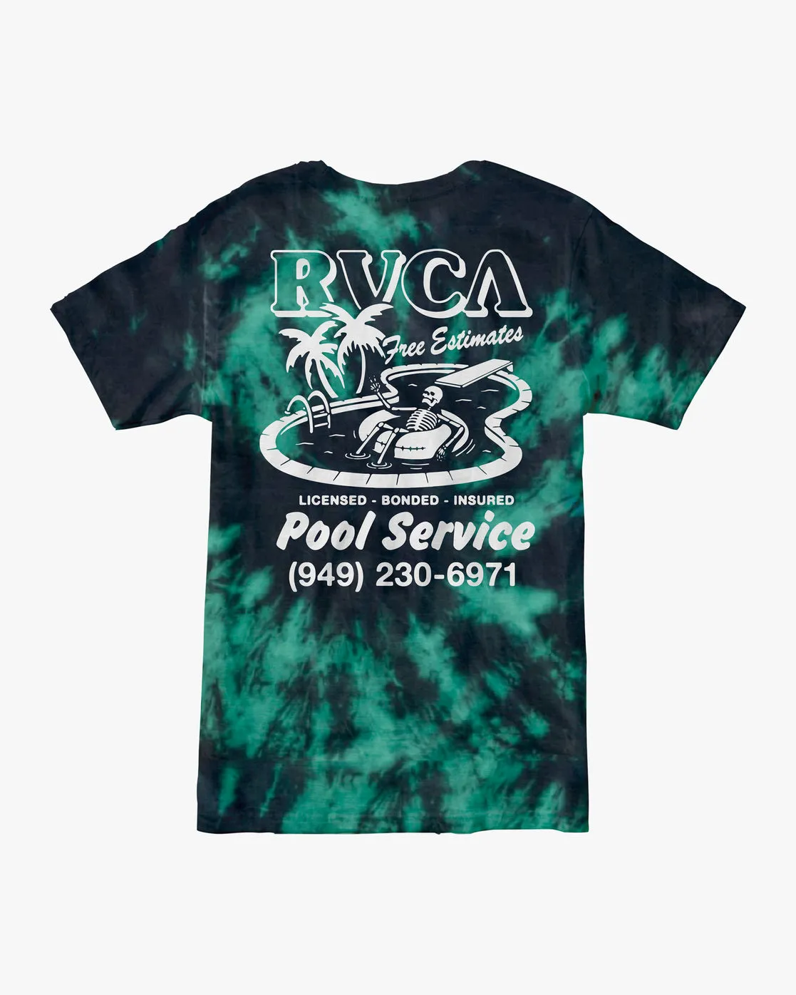 Pool Service Tie-Dye Tee - Black/Green Tie Dye