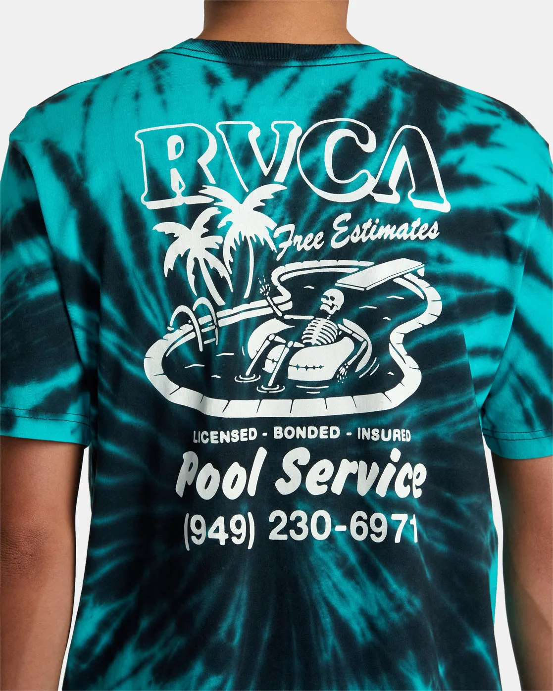 Pool Service Tie-Dye Tee - Black/Green Tie Dye