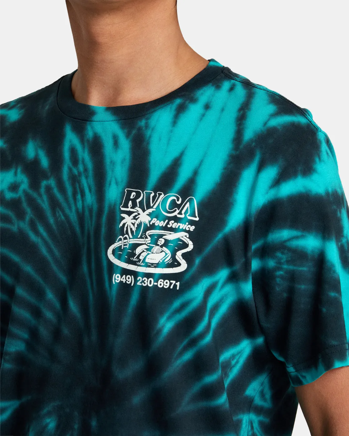 Pool Service Tie-Dye Tee - Black/Green Tie Dye