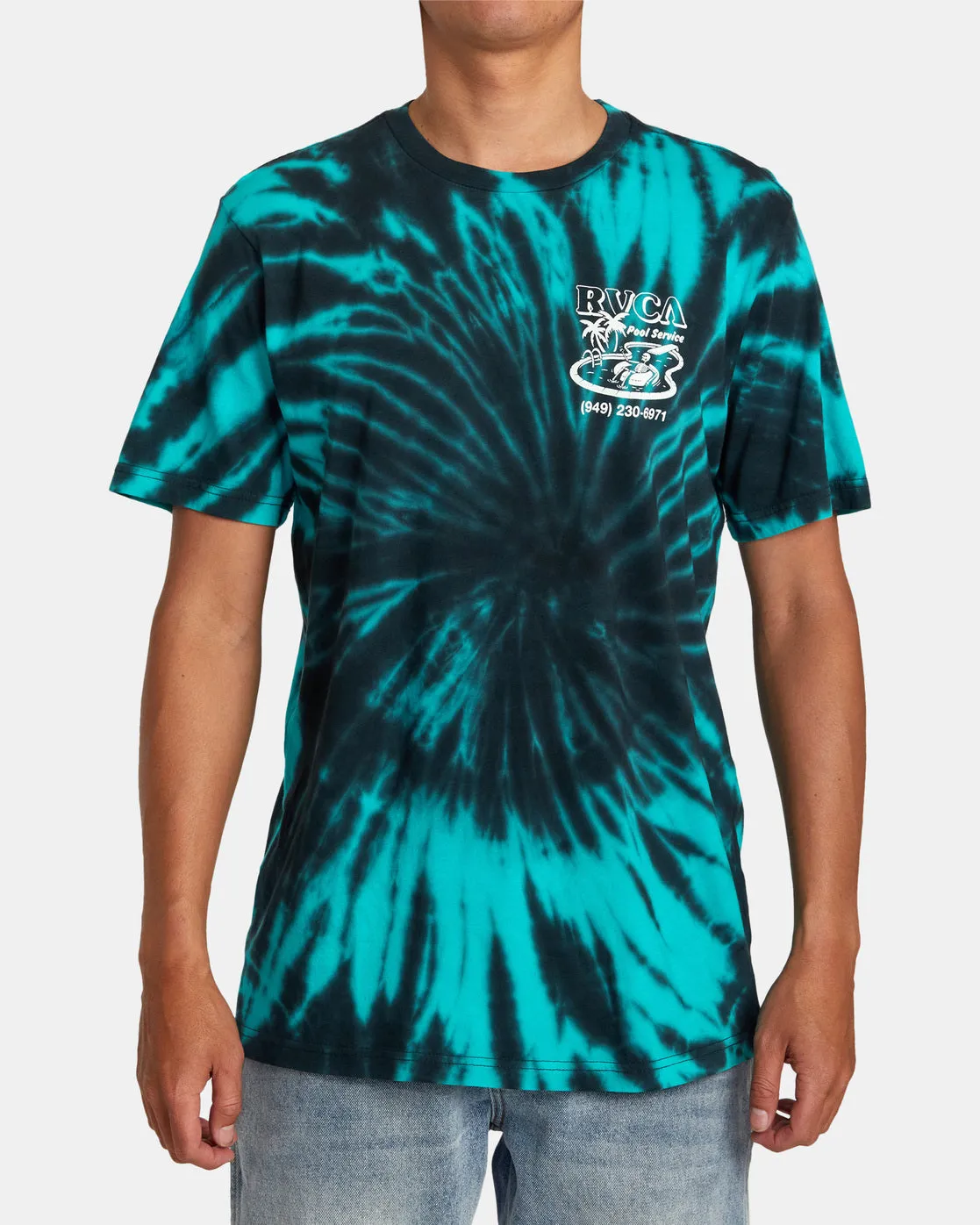 Pool Service Tie-Dye Tee - Black/Green Tie Dye