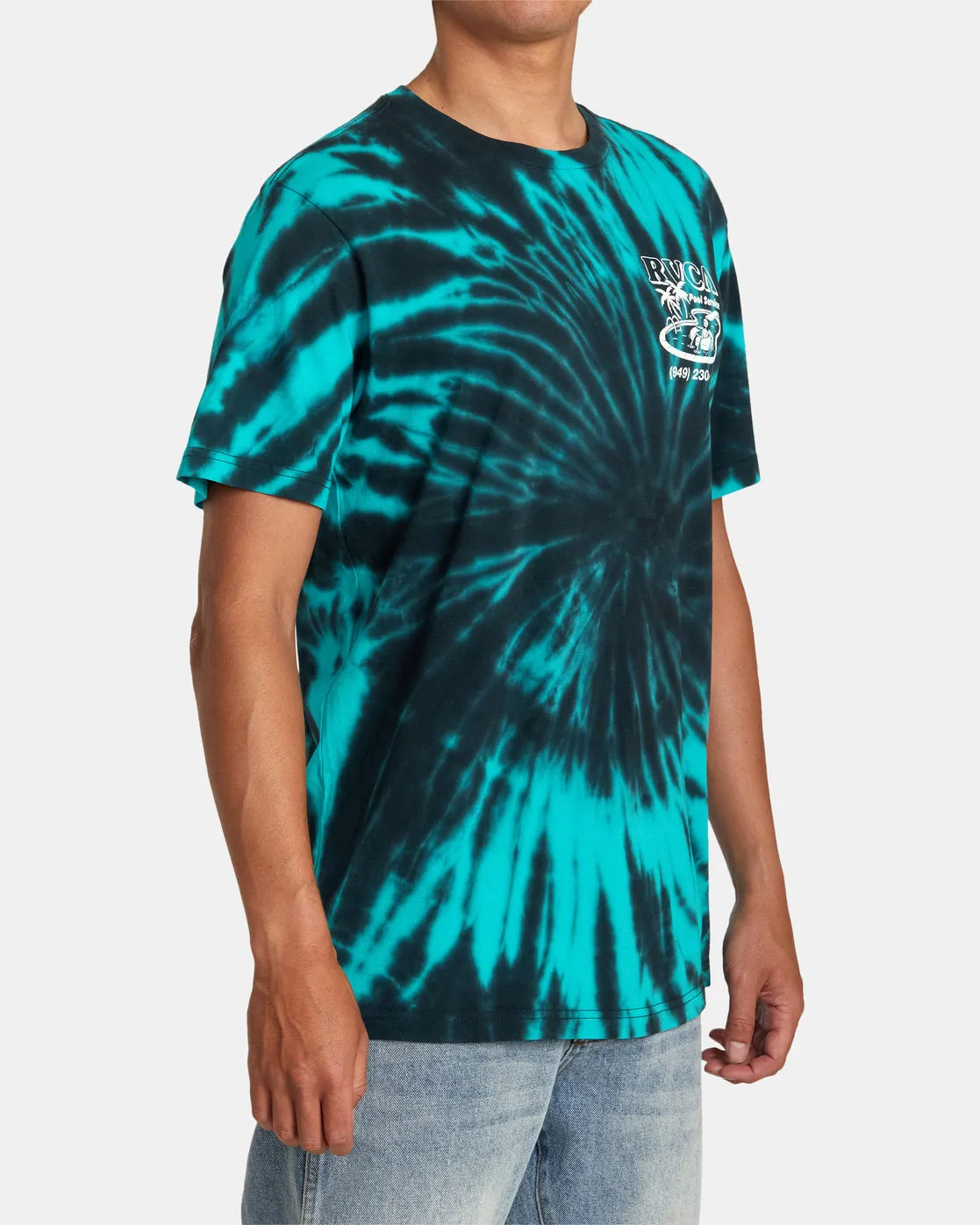 Pool Service Tie-Dye Tee - Black/Green Tie Dye