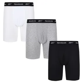 Reebok Hogan Mens Performance 3 Pack Medium Sports Trunks - Black/Grey/White