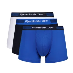 Reebok Mens Performance 3 Pack Warden Short Sport Trunks - Cobalt/White/Navy