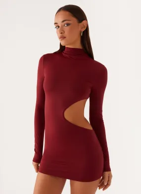 Rora Cut Out Mini Dress - Mulberry