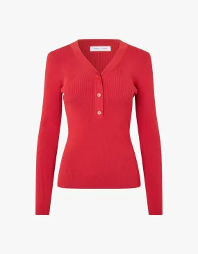 Saleonore V-Neck - Scarlet Sage