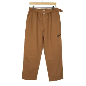 Service pants in sienna brown cotton canvas