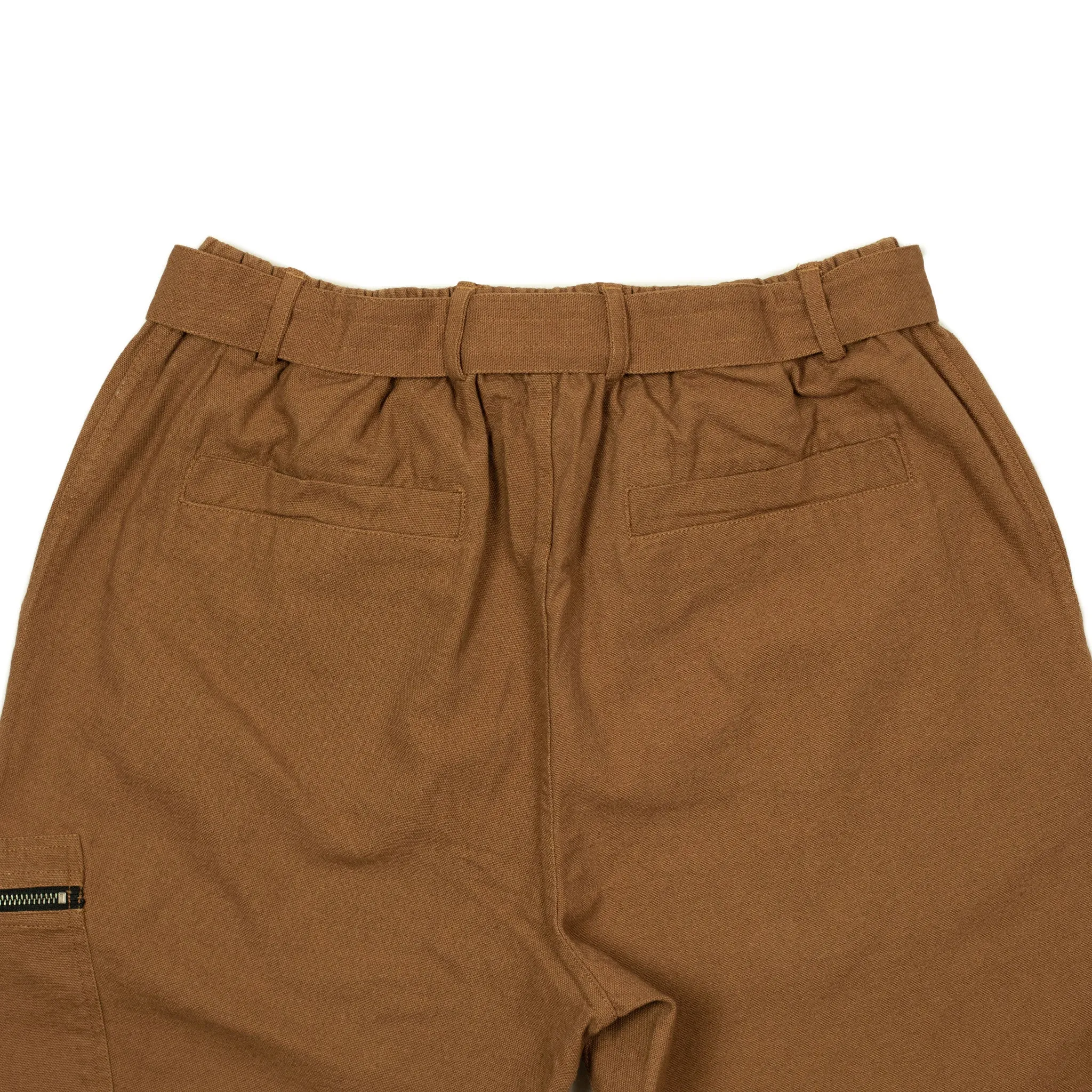 Service pants in sienna brown cotton canvas