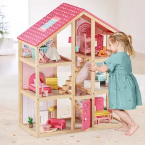 Tiny Land Love Dollhouse with 30 Furniture