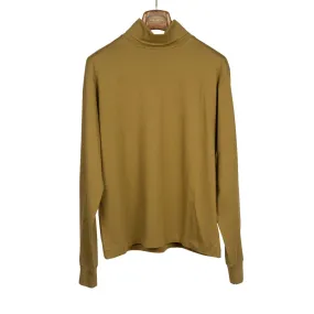 Turtleneck in camel silk and cotton jersey