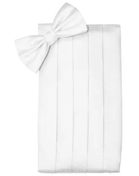 White Herringbone Kids Cummerbund